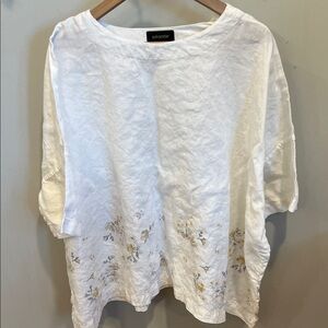 Eskandar Linen Floral Tunic Lagenlook‎